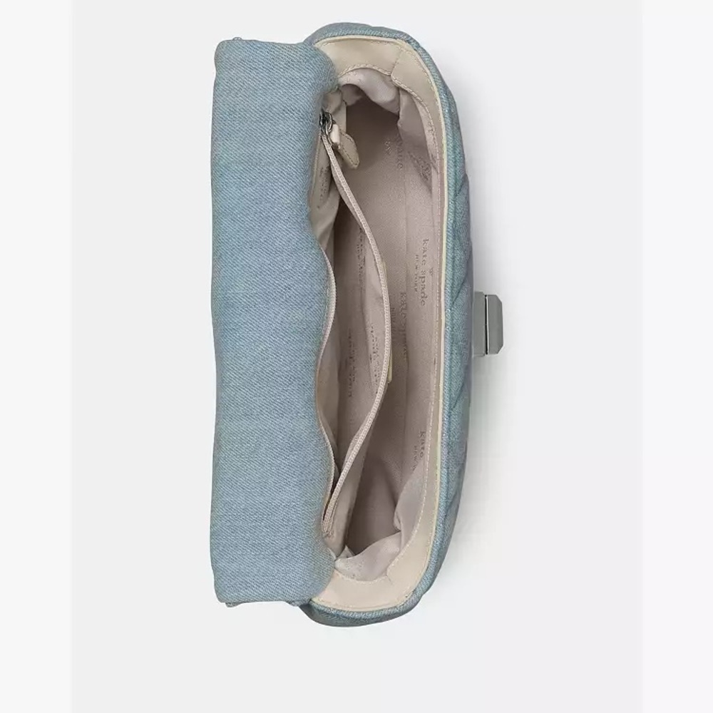 Kate Spade Light Blue Denim Carey Quilted Crossbody/Shoulder Bag NWT - Picture 12 of 16